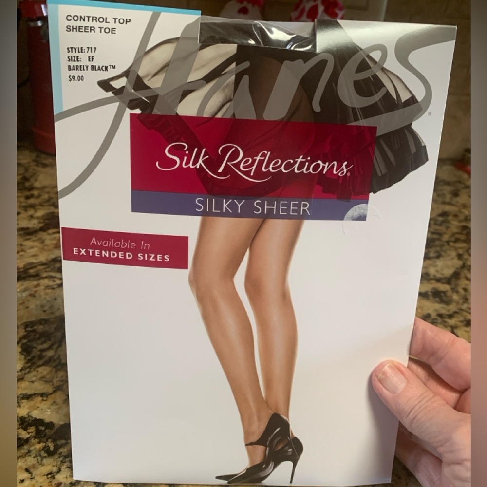 Silk Reflections Barely Black Control Top Panty Hose